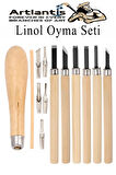 Linol Oyma Seti 13 Parça 1 Paket Linol Oyma Kesme Bıçak Seti Bıçaklı Linolyum Baskı Ahşap Saplı