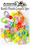 Plastik Çengelli İğne 50 li 1 Paket Örgü Ayracı Renkli Oval Çengelli İğne Klips İlmek Sabitleyici Belirleyici İp Tutucu