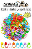 Plastik Çengelli İğne 250 li 1 Paket Örgü Ayracı Renkli Oval Çengelli İğne Klips İlmek Sabitleyici Belirleyici İp Tutucu