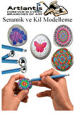 Top Uçlu Seramik ve Kil Modelleme Seti 4 lü 1 Paket Polimer Kil Şekillendirme Çömlek Oyma Çiçek Marzipan Mandala Top Ütü