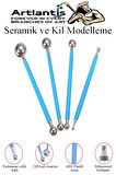 Top Uçlu Seramik ve Kil Modelleme Seti 4 lü 1 Paket Polimer Kil Şekillendirme Çömlek Oyma Çiçek Marzipan Mandala Top Ütü
