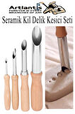 Seramik Kil Çömlek Delik Kesici Seti 4 Parça 1 Paket Polimer Kil Oyma Delme Seti Heykel Dairesel Delici Paslanmaz Çelik