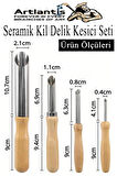 Seramik Kil Çömlek Delik Kesici Seti 4 Parça 1 Paket Polimer Kil Oyma Delme Seti Heykel Dairesel Delici Paslanmaz Çelik