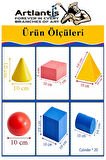 Geometrik Cisimler ve Şekiller Büyük Boy 1 Paket Matematik Ders Materyali 10 cm  6 Parça Prizma Küp Silindir Küp Koni