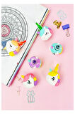 Unicorn Fosforlu Kalem Yumurtlayan 1 Paket 5 Renk Unicorn Figürlü İşaret Kalemi Mini 5 li Fosforlu Kalem