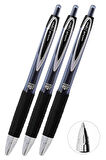 Siyah Pilot Kalem 3 Adet Uniball Signo Micro 207 0.5 mm Roller Uçlu Pilot Kalem Umn-207 İnci Uçlu Likit Mürekkepli Jel