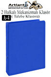 2 Halkalı Klasör 1 Adet A4 PVC Öğrenci ve Ofis Tipi Evrak Sunum Talebe Klasörü İç Cepli Otomatik Mekanizmalı Büro Okul