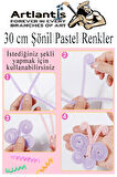 Şönil Pastel Renkler 30 cm 25 li 1 Paket Pastel Renkli Tüylü Tel Peluş Tel 30 cm Elişi Okul Projeleri Süsleme