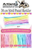 Şönil Pastel Metalik ve Ana Renkler 30 cm 300 lü 1 Paket Renkli Tüylü Tel Peluş Tel 30 cm Elişi Okul Projeleri Süsleme