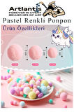 Renkli Pon Pon 10 20 30 mm 170 li 1 Paket Pastel ve Ana Renkler Peluş Ponpon Tüylü Ponpon Okul Öncesi Kreş Elişi Etkinli
