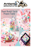 Renkli Pon Pon 10 20 30 mm 170 li 1 Paket Pastel ve Ana Renkler Peluş Ponpon Tüylü Ponpon Okul Öncesi Kreş Elişi Etkinli