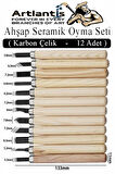 Ahşap Seramik Oyma Seti 12 li 1 Paket İskarpela Seti Paslanmaz Çelik Bıçaklı Ağaç Oyma Heykel Hobi Kretuar Gravür