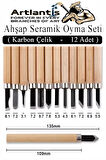 Ahşap Seramik Oyma Seti 12 li 1 Paket İskarpela Seti Paslanmaz Çelik Bıçaklı Ağaç Oyma Heykel Hobi Kretuar Gravür