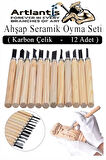 Ahşap Seramik Oyma Seti 12 li 1 Paket İskarpela Seti Paslanmaz Çelik Bıçaklı Ağaç Oyma Heykel Hobi Kretuar Gravür