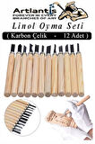 Linol Oyma Seti 12 Parça 1 Paket Linol Oyma Kesme Bıçak Seti 12 Bıçaklı Linolyum Baskı Ahşap Saplı