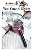Metal Büyüteç 50 mm 1 Adet 6x Plastik Sap Çerçeveli 5 cm Büyüteç Merçek Okul Büro Ofis Krom Kaplama Büyüteç