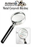Metal Büyüteç 75 mm 1 Adet 6x Plastik Sap Çerçeveli 7.5 cm Büyüteç Merçek Okul Büro Ofis Krom Kaplama Büyüteç