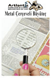 Metal Büyüteç 75 mm 1 Adet 6x Plastik Sap Çerçeveli 7.5 cm Büyüteç Merçek Okul Büro Ofis Krom Kaplama Büyüteç