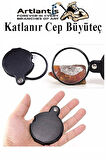 Katlanır Cep Büyüteç 60 mm 1 Adet 10X Büyütme Lens Cepte Taşınan Optik Lens Mercek Okuma Büyüteci Mini Cep El Büyüteci