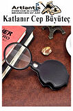 Katlanır Cep Büyüteç 60 mm 1 Adet 10X Büyütme Lens Cepte Taşınan Optik Lens Mercek Okuma Büyüteci Mini Cep El Büyüteci