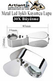 Işıklı Lup Büyüteç Mercek 30X Büyütme 21 mm 1 Adet 30X Kuyumcu Takı Lupu Paslanmaz Çelik Optik Kaliteli Taşınabilir Lup