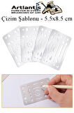 Silgi Şablonu Metal 5.5x8.5 cm 1 Adet Paslanmaz Çelik Silgi Şablonu Çizim Şablonu Cetveli Mimari Mühendislik
