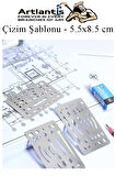 Silgi Şablonu Metal 5.5x8.5 cm 1 Adet Paslanmaz Çelik Silgi Şablonu Çizim Şablonu Cetveli Mimari Mühendislik