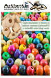 Naturel Ahşap Boncuk 32mm 30 lu 1 Paket Ham Boyanabilir Ahşap Yuvarlak Doğal Boncuklar Takı Tasarım Ektinlik Kreş Okul