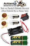 Seri ve Paralel Basit Elektrik Devresi 1 Paket Deney Seti Sarı Mini Duy 2 Adet Mini Ampul 2 Adet Anahtar İş Eğitimi Seti