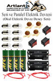 Seri ve Paralel Basit Elektrik Devresi 1 Paket Deney Seti Sarı Mini Duy 4 Adet Mini Ampul 8 Adet Anahtar İş Eğitimi Seti