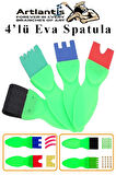 Eva Spatula 4 lü 1 Paket Plastik Doku Tarağı Fırçası Okul Öncesi Boya Sünger Fırça Seti Çocuklar İçin Plastik Saplı