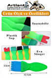 Eva Spatula 4 lü 1 Paket Plastik Doku Tarağı Fırçası Okul Öncesi Boya Sünger Fırça Seti Çocuklar İçin Plastik Saplı