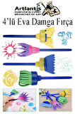 Eva Spatula ve Damga Fırçası 8 li 1 Paket Plastik Doku Tarağı Fırçası Okul Öncesi Boya Sünger Fırça Seti Çocuklar İçin