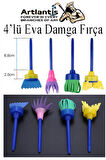 Eva Spatula ve Damga Fırçası 8 li 1 Paket Plastik Doku Tarağı Fırçası Okul Öncesi Boya Sünger Fırça Seti Çocuklar İçin