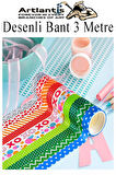 Renkli Desenli Bant 6 Adet 18mm x 3 Metre Dekoratif Desenli Bant Farklı Renklerde Gönderim Yapılmaktadır Desenli