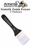Zemin Fırçası 4 Numara 1 Adet Siyah Saplı Beyaz Fırça Kıllı Sentetik İpek Uçlu Kıl Akrilik Guaj Yağlı Boya Fırçası Zemin