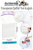 Yapışkanlı Şeffaf Not Kağıdı 50 Yaprak 1 Paket Kare Transparan Postit 75x75mm Yarı Saydam İşaretleyici Aydınger Not