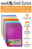 Simli Karton A4 20x30 cm 10 Renk 1 Paket 10 lu Simli Karton Parıltılı Kağıt Anasınıfı Kreş Etkinlik Proje Dekoratif
