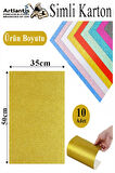 Simli Karton 35x50 cm 10 Renk 1 Paket 10 lu Simli Karton Parıltılı Kağıt Anasınıfı Kreş Etkinlik Proje Dekoratif