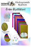 Hologramlı Karton 20x30 cm A4 10 Renk 1 Paket Hulogramlı Fon Kartonu Kağıt Yanar Döner Parlak Hologram Okul Öncesi Kreş
