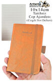 Sert Kapak Tarihsiz Ajanda 10x14 cm 1 Adet Sert Kapak Lastikli Not Defteri Cep Ajandası Çizgili Kalem Tutuculu Thermo