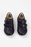 Paqpa Elba Çocuk Koyu Lacivert Deri Spor Ayakkabı Reflektörlü W400-04