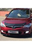 Honda Civic Ön Kaput Koruma Rüzgarlığı 3mm Akrilik (ABS) Parlak Siyah Deflektör 2006-2012