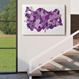 Harita Sepeti Türkiye Haritası Kanvas Tablo İl ve İlçeli Ayrıntılı Eğitici Dekoratif Tablo 3025