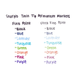 Sharpie Permanent Markör Kalem Twin Tip Karışık Renk 8'li 