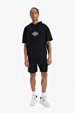 DeFactoFit NBA Houston Rockets Oversize Geniş Kalıp Kapüşonlu Sırt Baskılı Kısa Kollu Tişört D9898AX25SPBK81
