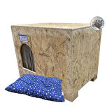 Reyo Evi Dış Ortam Uygun Ahşap Kedi Evi OSB Minderli 61x41x36 cm