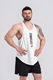 Gymwolves Erkek Spor Atleti Krem | Workout Tanktop | Comfortable Serisi