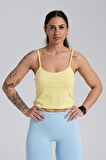 Gymwolves Askılı Body Crop Tops Sarı | Cotton Serisi