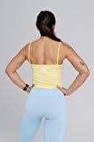 Gymwolves Askılı Body Crop Tops Sarı | Cotton Serisi